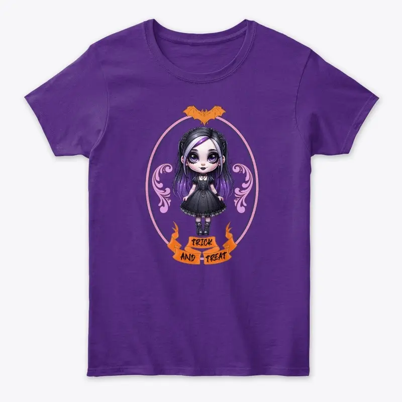 Goth Style Girl Trick Treat Halloween