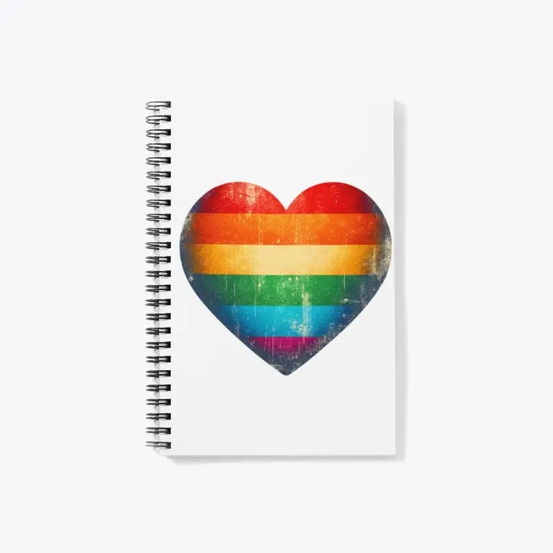 Grunge Pride Flag Heart LGBTQ