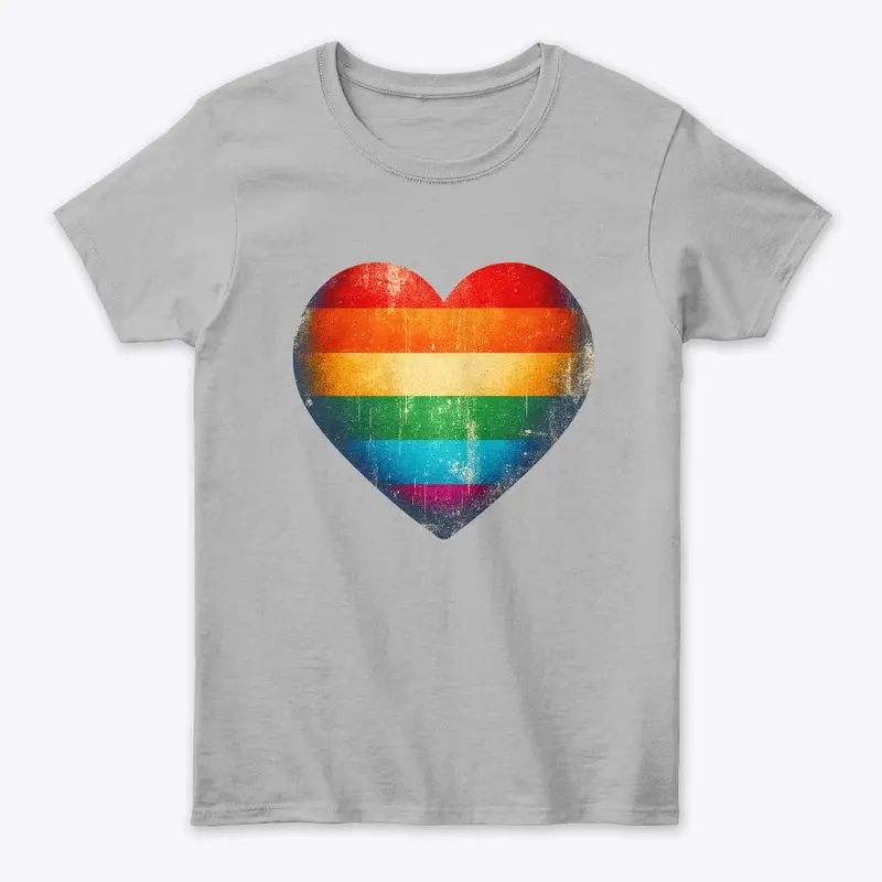 Grunge Pride Flag Heart LGBTQ