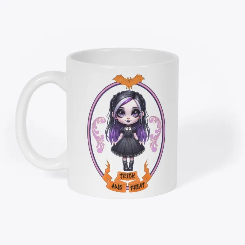 Goth Style Girl Trick Treat Halloween