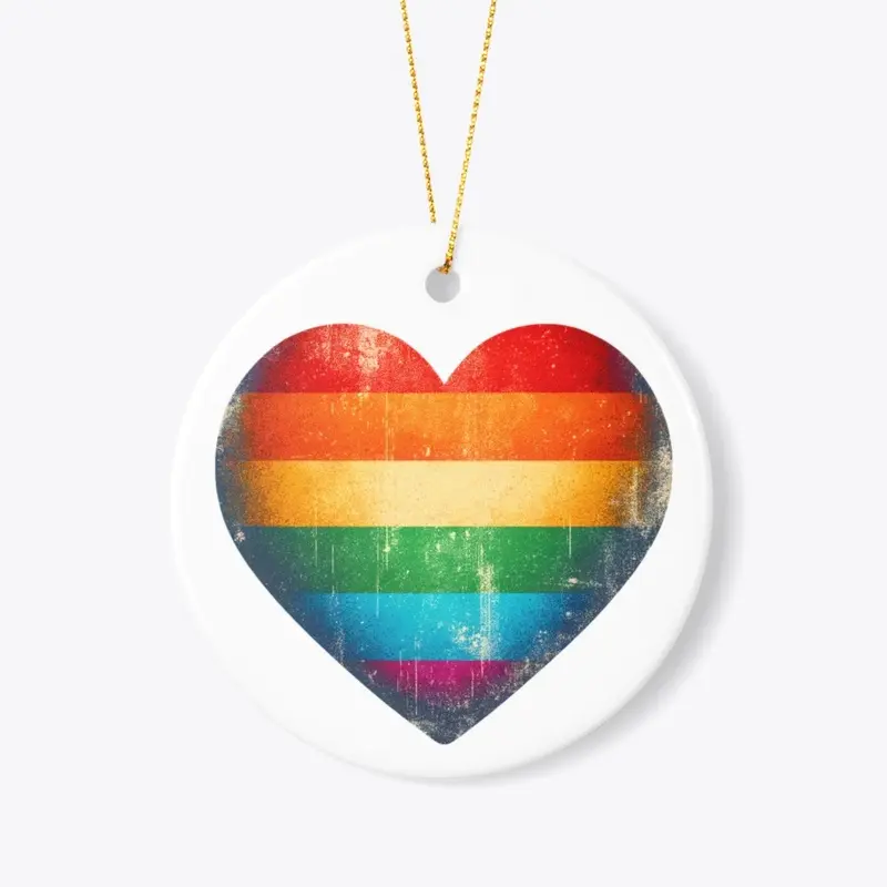 Grunge Pride Flag Heart LGBTQ