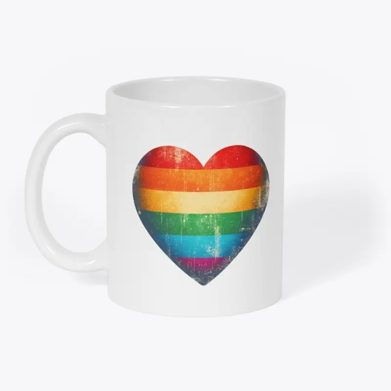 Grunge Pride Flag Heart LGBTQ