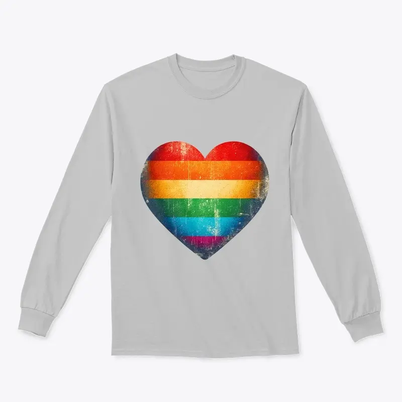 Grunge Pride Flag Heart LGBTQ