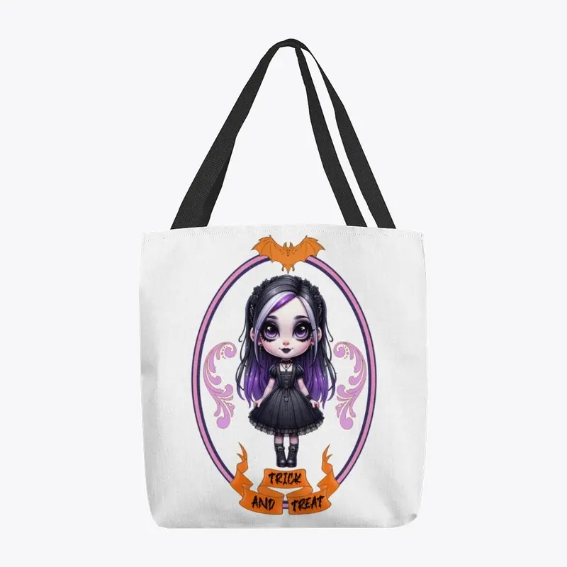 Goth Style Girl Trick Treat Halloween