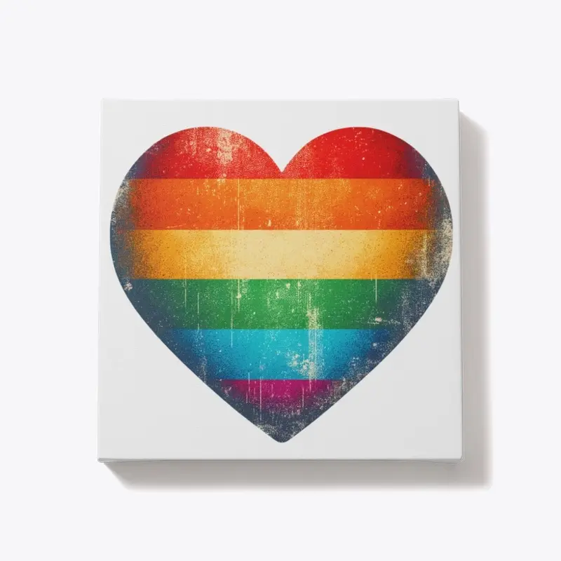 Grunge Pride Flag Heart LGBTQ