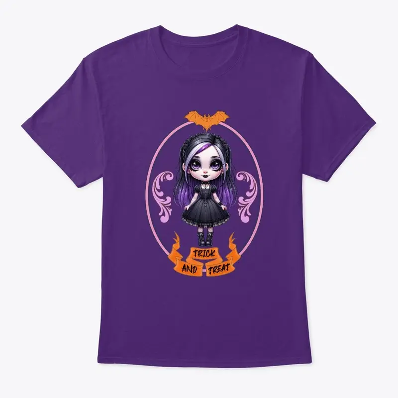 Goth Style Girl Trick Treat Halloween