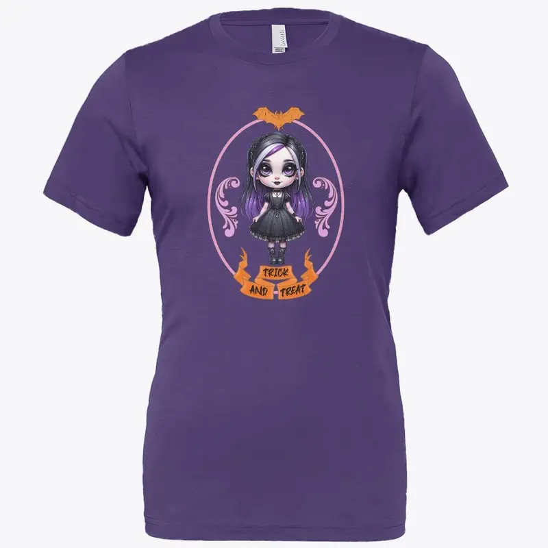 Goth Style Girl Trick Treat Halloween