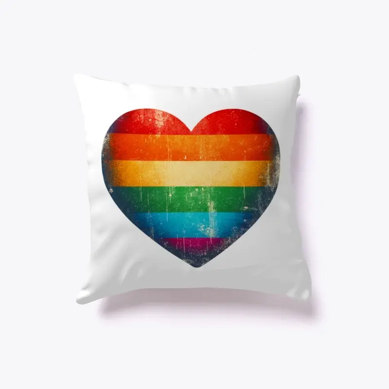 Grunge Pride Flag Heart LGBTQ