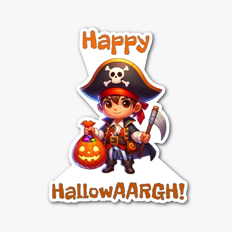 Cute Happy HallowAARGH Cartoon Pirate